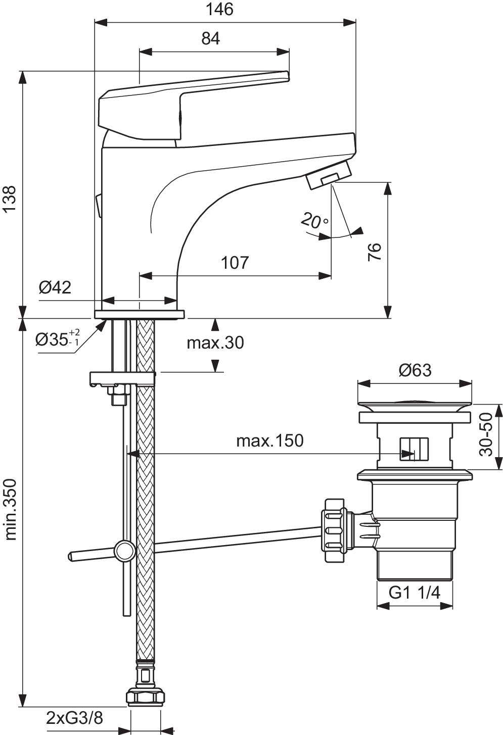 B0966AA techninis brėžinys