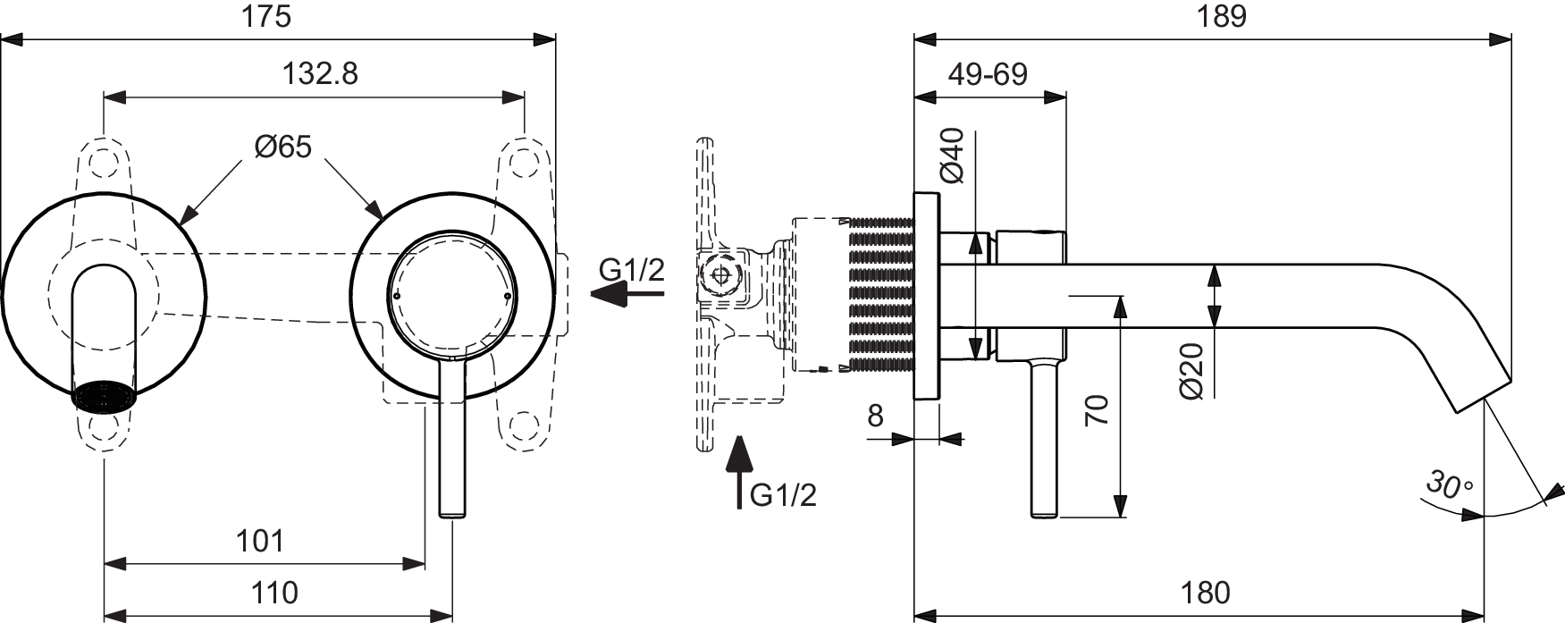 BD764AA techninis brėžinys