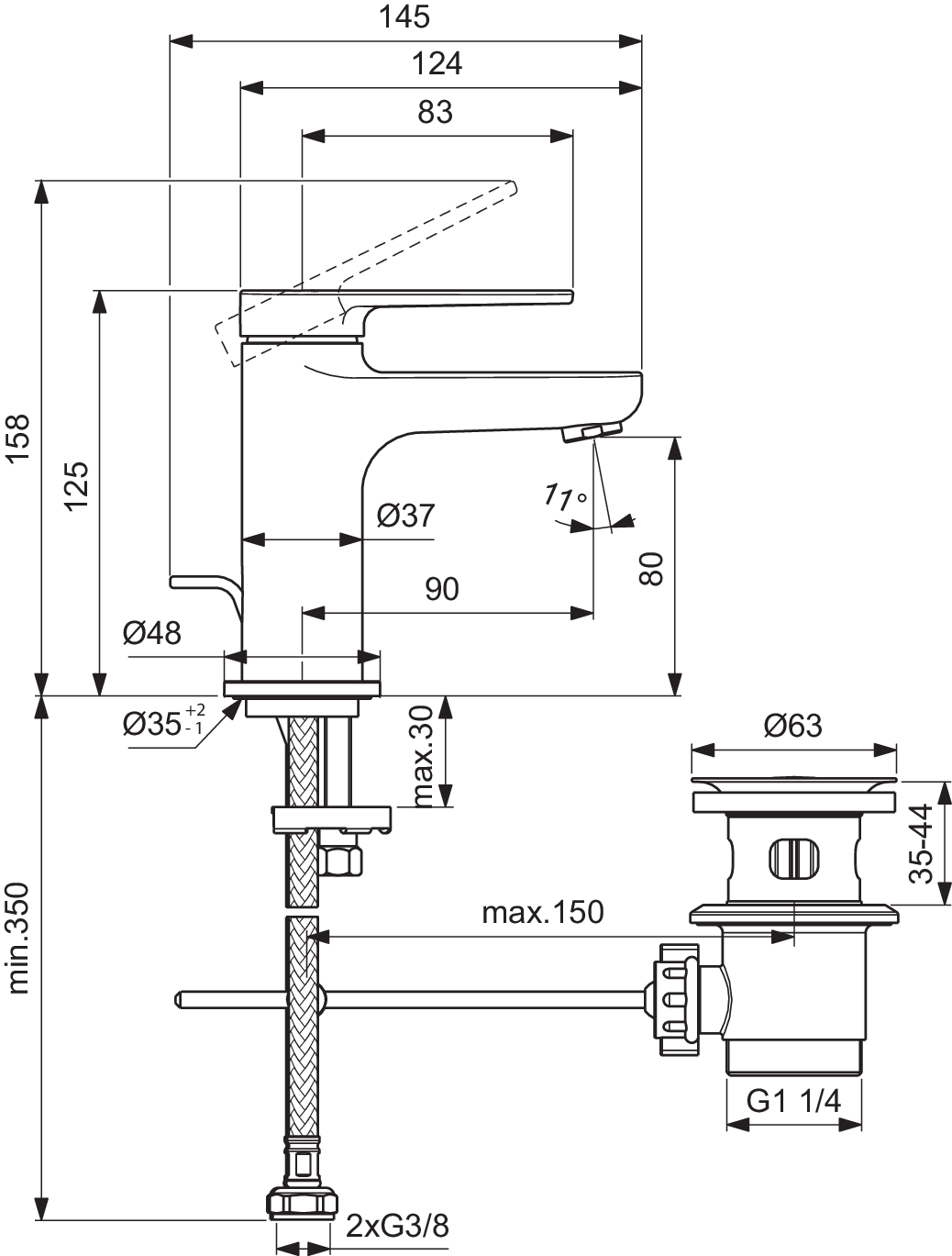 BD907AA techninis brėžinys