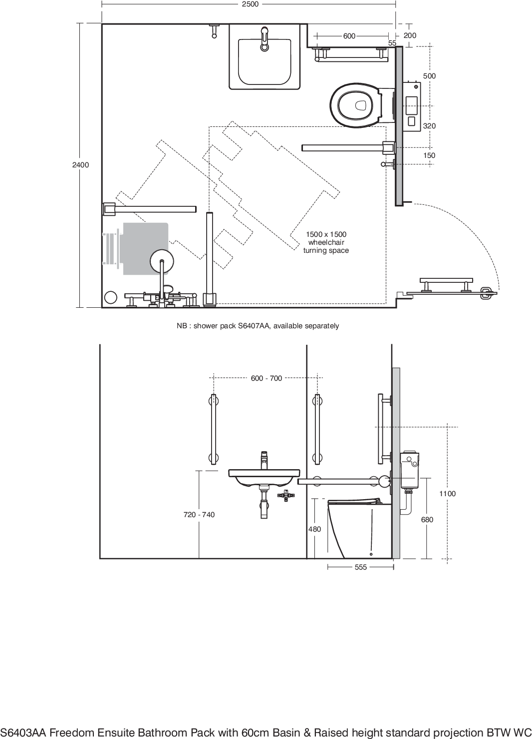 S6403AA techninis brėžinys