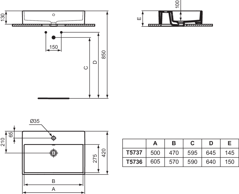 T573601 techninis brėžinys
