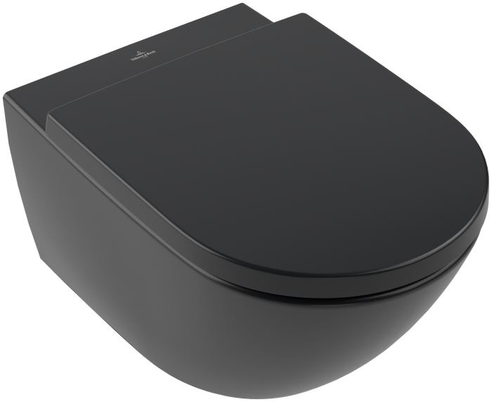 Villeroy & Boch Subway 3.0 TwistFlush Washdown toilet, rimless, wall-mounted, with <p>TwistFlush</p>, Pure Black CeramicPlus