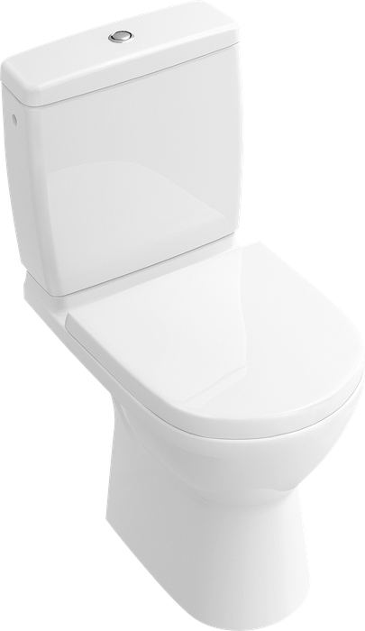Villeroy & Boch O.novo DirectFlush Washdown toilet for close-coupled WC-suite, rimless Compact, floor-standing, with DirectFlush, White Alpin CeramicPlus
