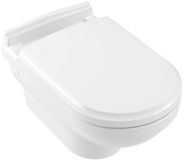 Villeroy & Boch Hommage Washdown toilet, wall-mounted, White Alpin CeramicPlus