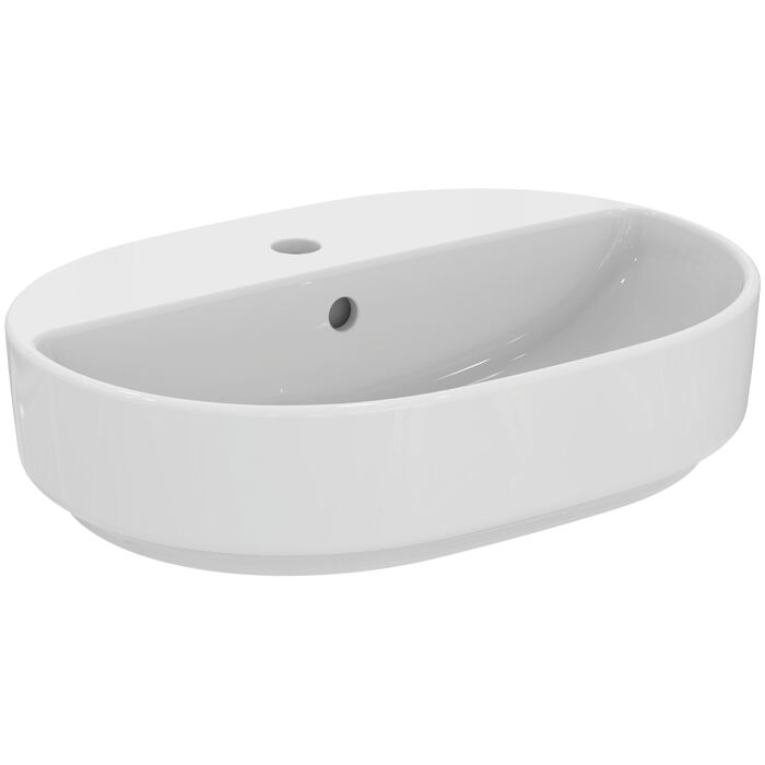 I.LIFE O | Vessel 550x400x155 mm, 1 tap hole, with overflow