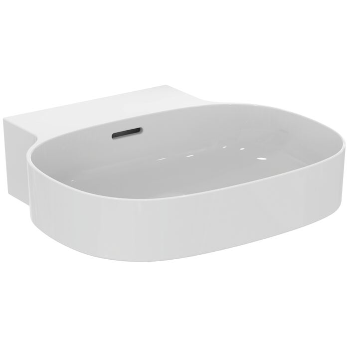 LINDA-X | Basin 500x480x135 mmGrinded bottom side, no tap hole, with overflow