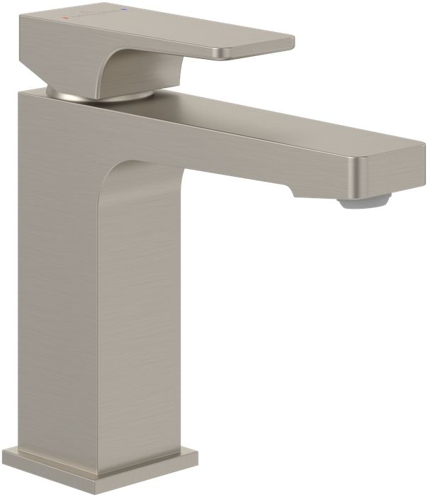 Villeroy & Boch Architectura Square Single-lever basin mixer, With push/pull rod lever and pop-up waste, Brushed Nickel Matt